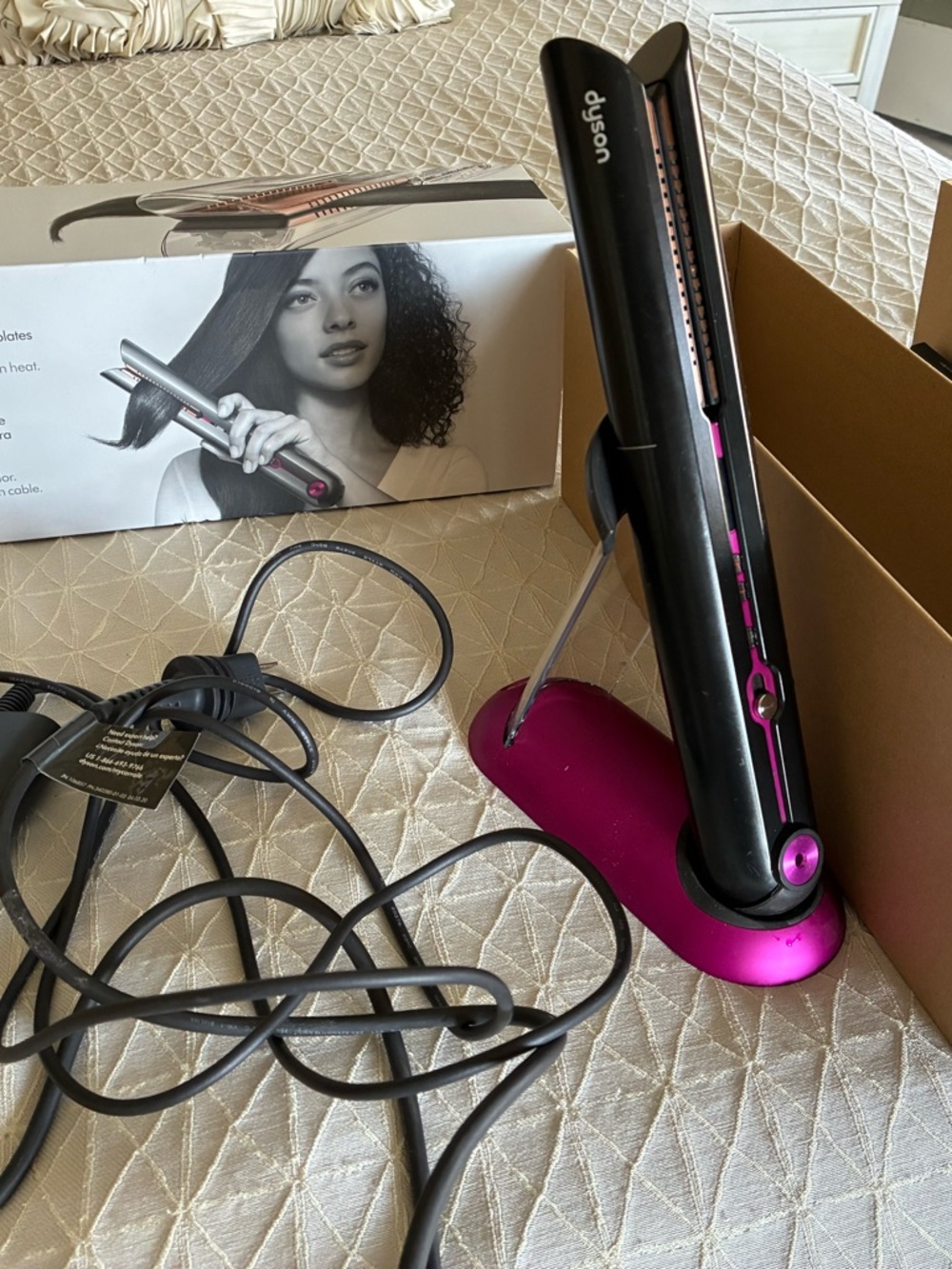 Dyson Corrale cordless hair straightener in Silver and Pink accents
